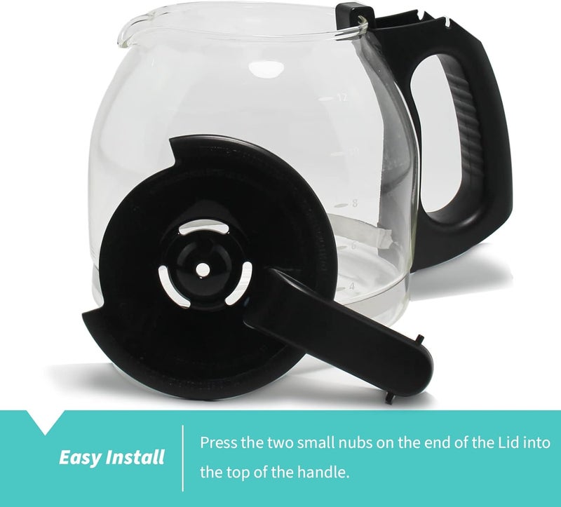 Sendextra 2-PACK Replacement Carafe Lid ONLY for Mr. Coffee 12 Cup Glass Coffee Carafe Pot, Part# 112435001000 - Image 4